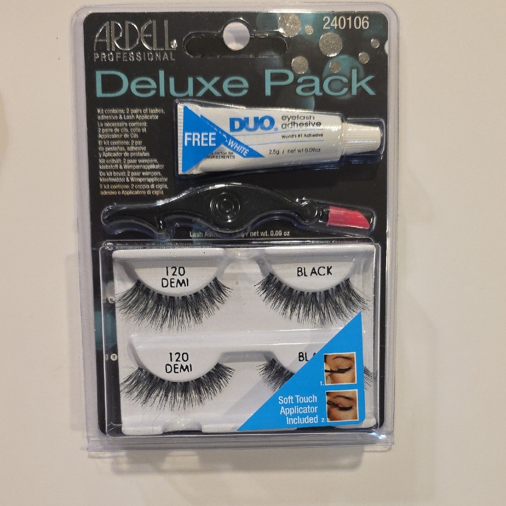 Ardell Deluxe Pack Black False Eyelashes with Duo Adhesive (A)
